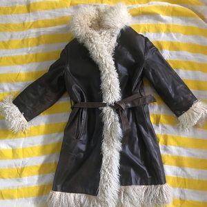 VTG reversible shearling leather coat